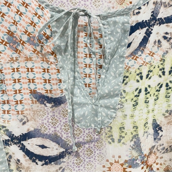 DYLAN Sun-Kissed Floral Billowy Peasant Blouse Boho Peasant Top Size Medium - Picture 3 of 11